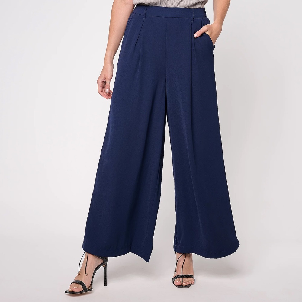 Joan Rivers Regular Bitsy Wide Leg Pull-On Trouser, Large